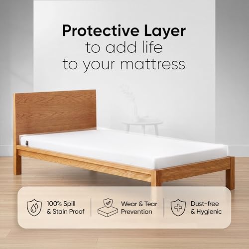 Image of Frido Bamboo Waterproof Mattress Protector for Single Beds(78 x 36 Inch), Soft Bamboo Terry Comfort, Cooling Breathable & Noiseless Mattress Cover, Fit for Mattresses Up to 10 Inches (White)