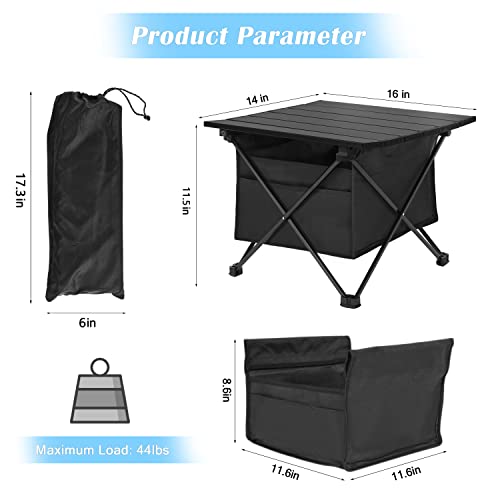 YSSOA-Portable-Folding-Aluminum-Alloy-Table-with-High-Capacity-Storage-and-Carry-Bag-for-Camping-Traveling-Hiking-Fishing-Beach-BBQ-Small-Black