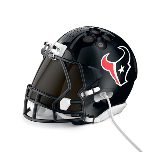 Image of NFL Echo Dot Bundle: Includes Echo Dot | Charcoal and Limited-Edition NFL Helmet Stand | Houston Texans