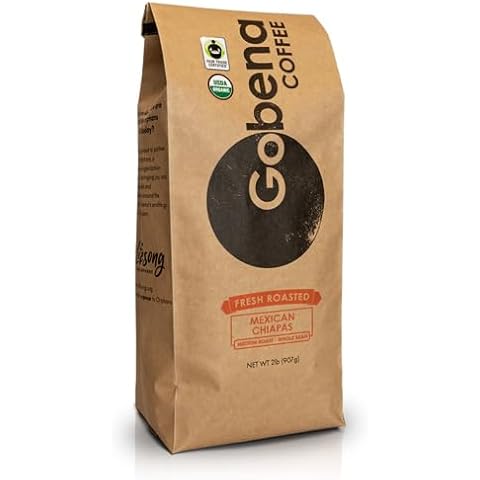 2lb Fair Trade Organic Certified Mexican Chiapas Whole Bean Medium Roast Coffee, 32 oz, Bulk Coffee, 100% Arabica Coffee Cover