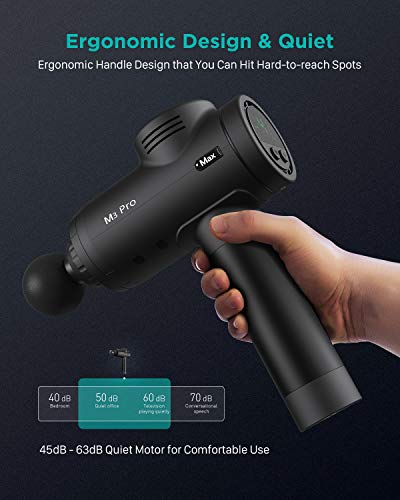 Image of opove Massage Gun for Athletes Deep Tissue Professional Percussion Fascia Massager for Soreness Relief, 15mm Amplitude Powerful Muscle Massager in Gym Workout, M3 Pro Max, Black