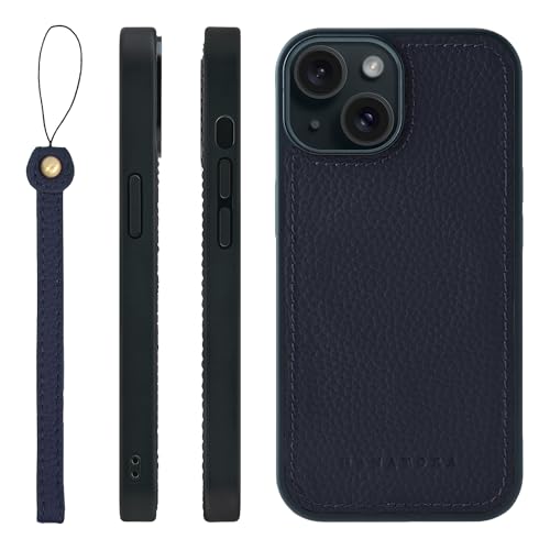 HANATORA for iPhone 15 �P�[�X ���͉��P MagSafe �Ή� �{�v �ϏՌ� �o���p�[�^ �X�}�z�P�[�X �X�}�z �X�g���b�v �t�� �V�������N���U�[ �M�t�g �}�O�Z�[�t�Ή� �l�C�r�[ UMSGZ-15-Navy