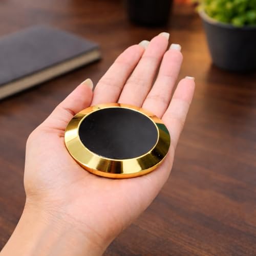Image of Giftana Paper Weight for Office Table, Metal Paper Weight for Doctors Table, Gold Round Paperweight Showpiece Gift for Men & Women, Corporate Gift for Employees