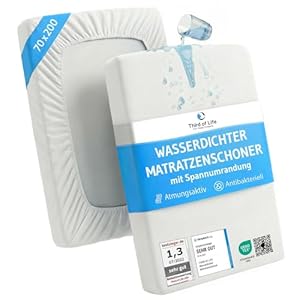 Matratzenschoner 70x200 cm wasserdicht, Atmungsaktive Inkontinenz-Auflage, Anti-Milben Bettbezug unter Spann-Bettlaken, Wasserundurchlässiger Matratzenschutz-Bezug, Hygienischer Topper 70x200cm