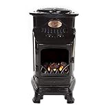 universal innovations Calor Provence 3kw Portable Flueless Gas Stove Heater (Gloss Black)