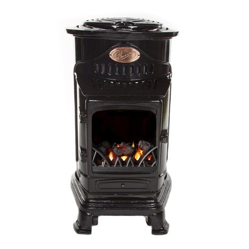 universal innovations Calor Provence 3kw Portable Flueless Gas Stove Heater (Gloss Black)
