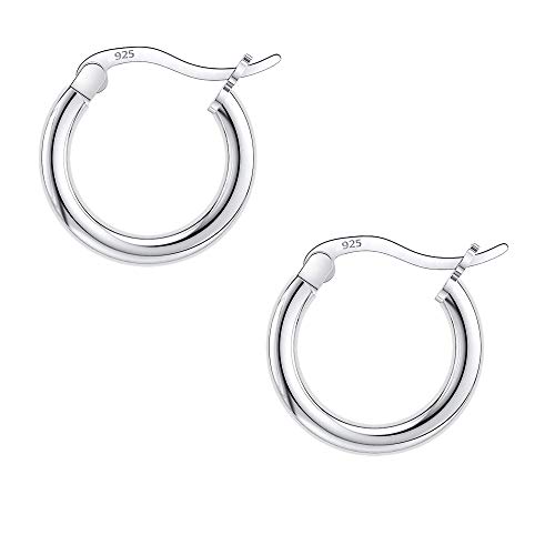 Savlano 925 Sterling silver Round Hoop Earrings for Women & Men Comes in 10MM-25MM2