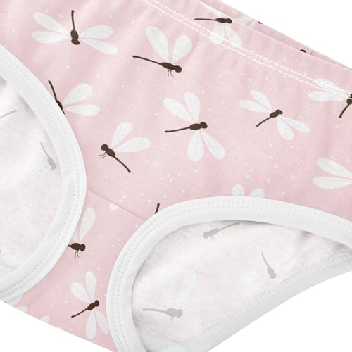 Girls' Underwear Dragonfly Pink Print Cotton Stretch Comfort Toddler Panties4