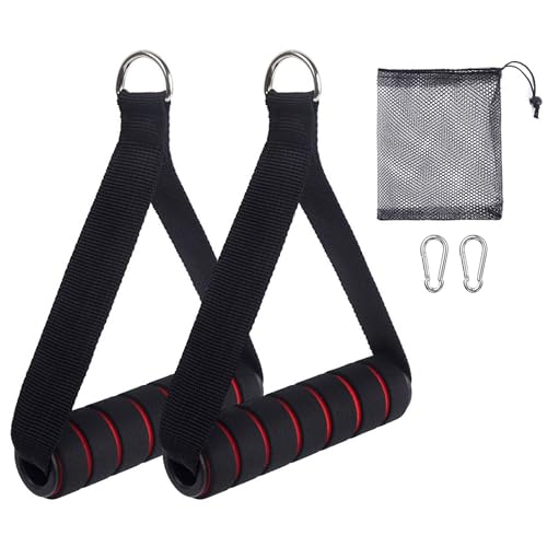 2 Stück Hangelgriffe Kabelzug Griffe Klimmzug Griffe Gym Griffe Seilzug Griffe Kabelzug Gym Zubehör Fitness Accessories Griffe Für Fitnessbänder Einhandgriff Silikongriffe Mit Karabinerhaken
