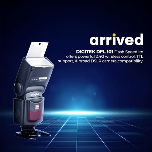 Image of Digitek (DFL 101) Electronic Flash Speedlite with Wireless Triggering, GN40, 0.1-5s Recycle Time, 0-270 Vertical Rotation, 5600K Color Temp, for Canon, Nikon, Sony, Fujifilm, Olympus DSLR Cameras
