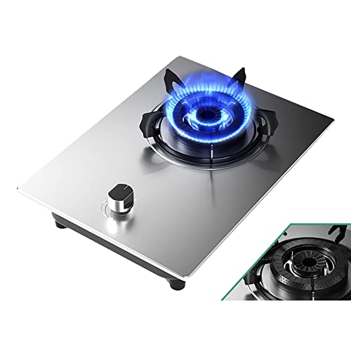 Aouoeeo Placa de Gas, Encimera de Gas, Cocina de Gas con Quemador Cocina de Gas con Quemador Estufa empotrada Cocina de sobremesa Vidrio Templado Acero Inoxidable