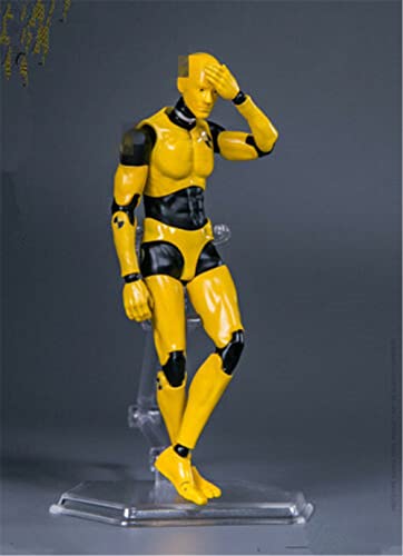 1/12 Scale Male Action Figure,6Inch Flexible Yellow Testman Crash Test Dummy Action Figure Body Doll Collection (B) #TOP5