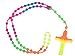 Holy Land Market 3-Pack Colorful Elastic Rosary Necklaces for Kids – Soft Rubber Beads, Flexible & Bright Design – Child-Safe Catholic Rosaries for Boys & Girls – Fun Faith Gift for Prayer - Learning