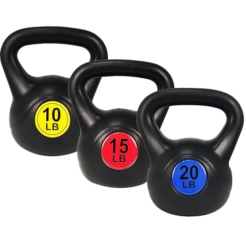 OLIXIS Kettlebell Set, Wide Grip Kettlebell Exercise Fitness Weight Set for Home Gym, Strength Training