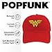 Popfunk Wonder Woman Logo Official Dad Hat - The U18 Adjustable Relaxed-Fit Cap - Unisex for Men and Women, Red