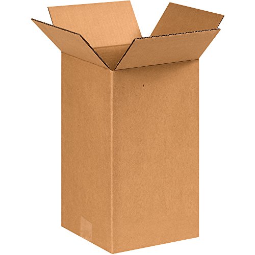 Image of BOX USA 8x8x14 Tall Corrugated Boxes, Tall, 8L x 8W x 14H, Pack of 25 | Shipping, Packaging, Moving, Storage Box for Home or Business, Strong Wholesale Bulk Boxes