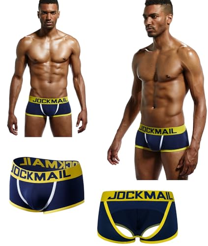 JOCKMAIL Men's Jockstrap Cotton Comfortable Butt-Flaunting Men's Thong Jock Strap Bottomless Mens Backless Underwear 5