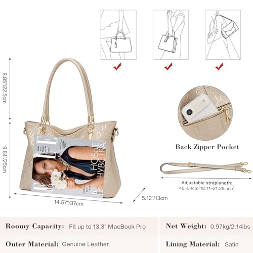 Image of FOXLOVER Soft Genuine Leather Medium Purses for Women Tote Bag Handbags with Top-handles Shoulder Satchel Purse