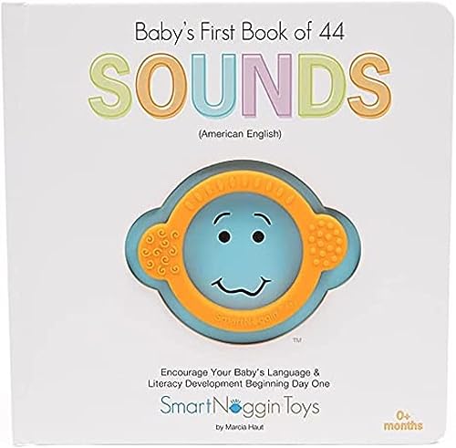 Image of SmartNoggin Developmental Milestones Set for Babies: NogginStik Developmental Light-Up Rattle, NogginRings Reaching and Grasping Rings, Baby's First Book of 44 Sounds with Teether, Ages 0-12 Months