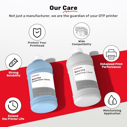 Image of InkSonic 500ml Inkjet Printer Cleaning Solution for DTF Printers,Helps Reduce Ink Clogging & Maintain Print Quality, Compatible with XP600, L1800, XP15000, P600