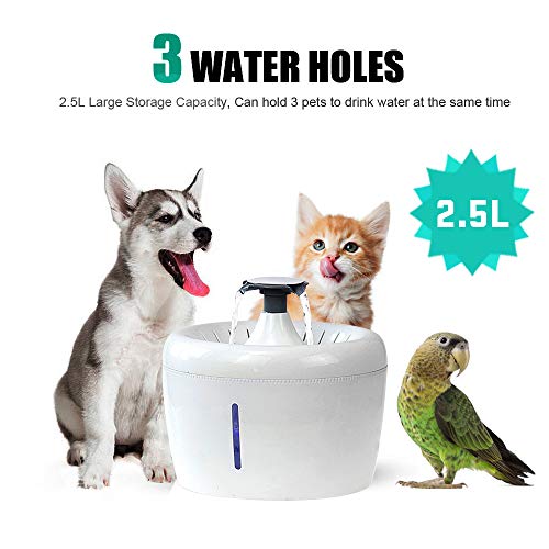 2.5l automático gato fonte de água potável alimentador tigela pet cão gato dispensador água mudo aut