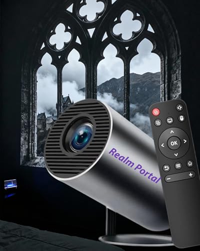 Window Projector 4K Fantasy Projector Instant Magical Ambience with Pre-Installed Apps 210 Rotation 15 Auto Correction Indoor & Outdoor Movie Night (Black)