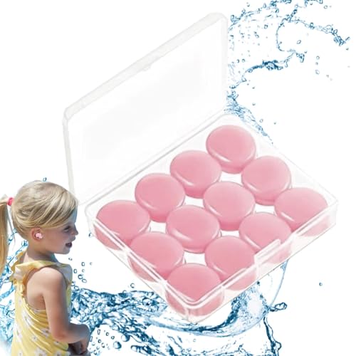 水泳用防水耳栓、防水耳栓,水泳用耳栓 12 個 睡眠用耳栓 シリコン耳栓 | 女性と男性のためのノイズキャンセリング防水聴覚保護耳栓