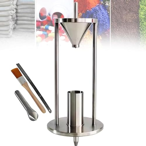 TsoLay Medidor De Densidad Apilable De Acero Inoxidable, Instrumento De Medición De Densidad Aparente Natural De Polvo con Embudo De 12,7 Mm De Diámetro Y Conicidad De 60° ± 0,5° para Polvo Metálico
