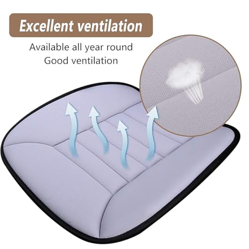 Image of MYFAMIREA 2PCS Car Seat Cushion Pad 1.2 inch Thick Comfort Seat Protector for Car Driver Seat Office Chair Home Use Memory Foam Seat Cushion with Non Slip Bottom, 20'' x 18.5'', Gray
