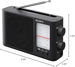 Sony ICF-506 Analog Tuning Portable FM/AM Radio, Black 2.14 lb