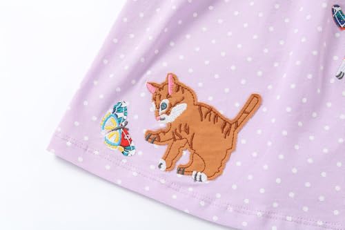 FreeLu Girls Cartoon Casual Dress Toddler Jersey Cotton Party Dresses Applique Embroidery Longsleeve T-Shirt Clothes2