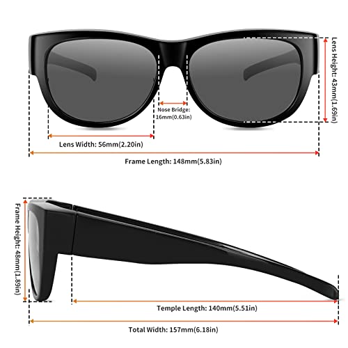 Image of GEGURI Polarized Sunglasses Fit Over Glasses for Men Women, Oversized Square Sun Glasses UV400 Protection Shades