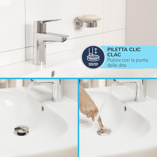 Grohe Start 235502432 - Miscelatore Monocomando Per Lavabo, Con Limitatore Di Temperatura, Colore: Nero Opaco - 4