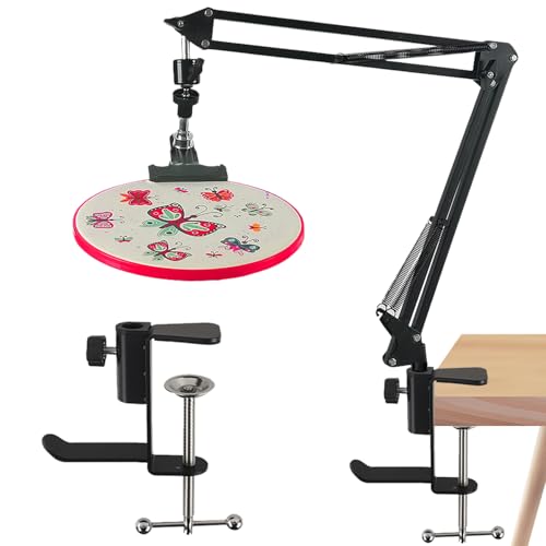 Image of Rotated Cross Stitch Stand Embroidery Hoop Holders Cross Stitch Holder Stand Metal Lap Embroidery Stand Lap, Hand Embroidery Hoop Stand Lap Suitable for Cross Stitch Kit and Embroidery Frame