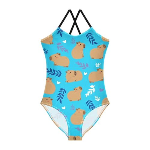 Image of Paris Eiffel Tower Theme Girls Swimsuit One Piece Bathing Suit Beach Swimwear with Adjustable Straps