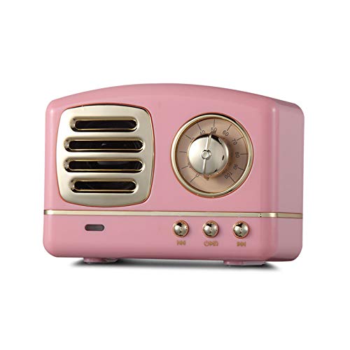 SXXDERTY Altavoz Bluetooth Retro, Mini Altavoces portátiles con Graves mejorados, micrófono Integrado y Ranura para Tarjeta TF, Auxiliar, 5 Horas de reproducción para portátiles, tabletas, hogar