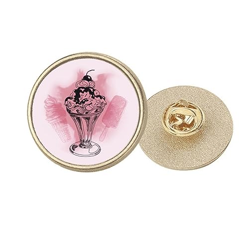Broche ronde en métal doré cerise parfaite pour sublimer vos vestes