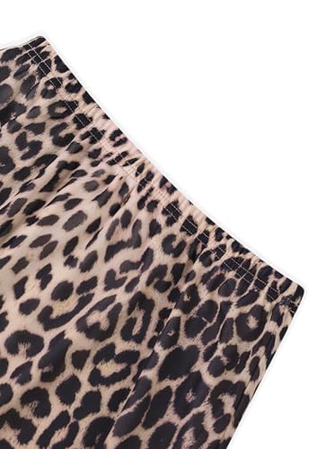 Avanova Women Leopard Print Mesh Midi Skirt High Waist Lettuce Trim Long Straight Skirt Brown Leopard C Large4