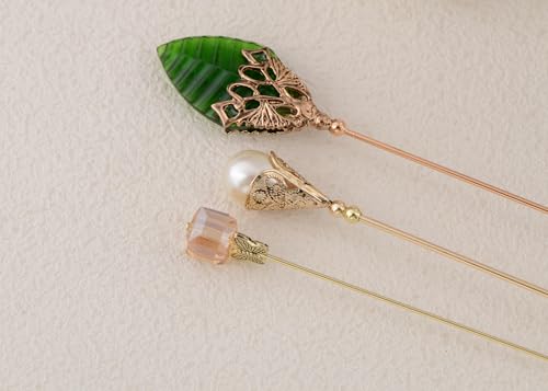 Image of Alilang 3Pcs Vintage Style Hat Lapel Brooch Pins with Flexible Bendable Design for Secure Fit on Hats, Scarves, and Suits