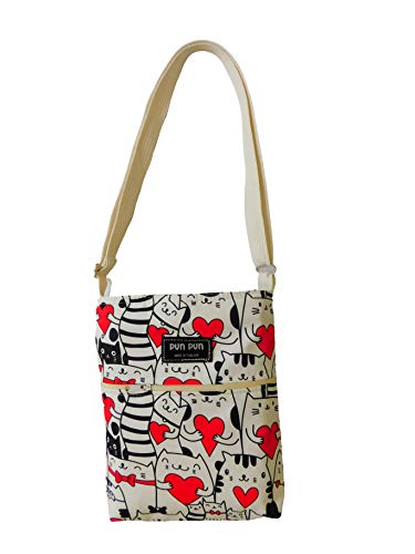 by soljo Katze Kater Kitty Kitten Herz - Shopper Schultertasche Einkaufstasche 25 cm x 21 cm x 4 cm Cover