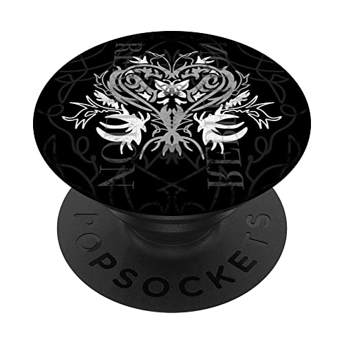 Trashy Y2K Aesthetic McBling 2000s Fairy Grunge Trashcore PopSockets Swappable PopGrip, Black