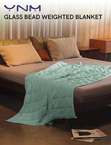 YnM Weighted Blanket — Heavy 100% Oeko-Tex Certified Cotton Material with Premium Glass Beads (Sprout Green, 41''x60'' 7lbs), Suit for One Person(~60lb) Use on Twin Bed