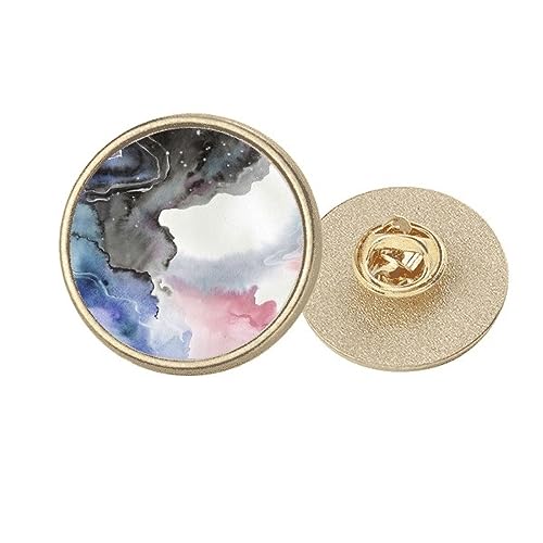 Broche redondo de metal duradero y cierre seguro con diseño artístico de acuarela