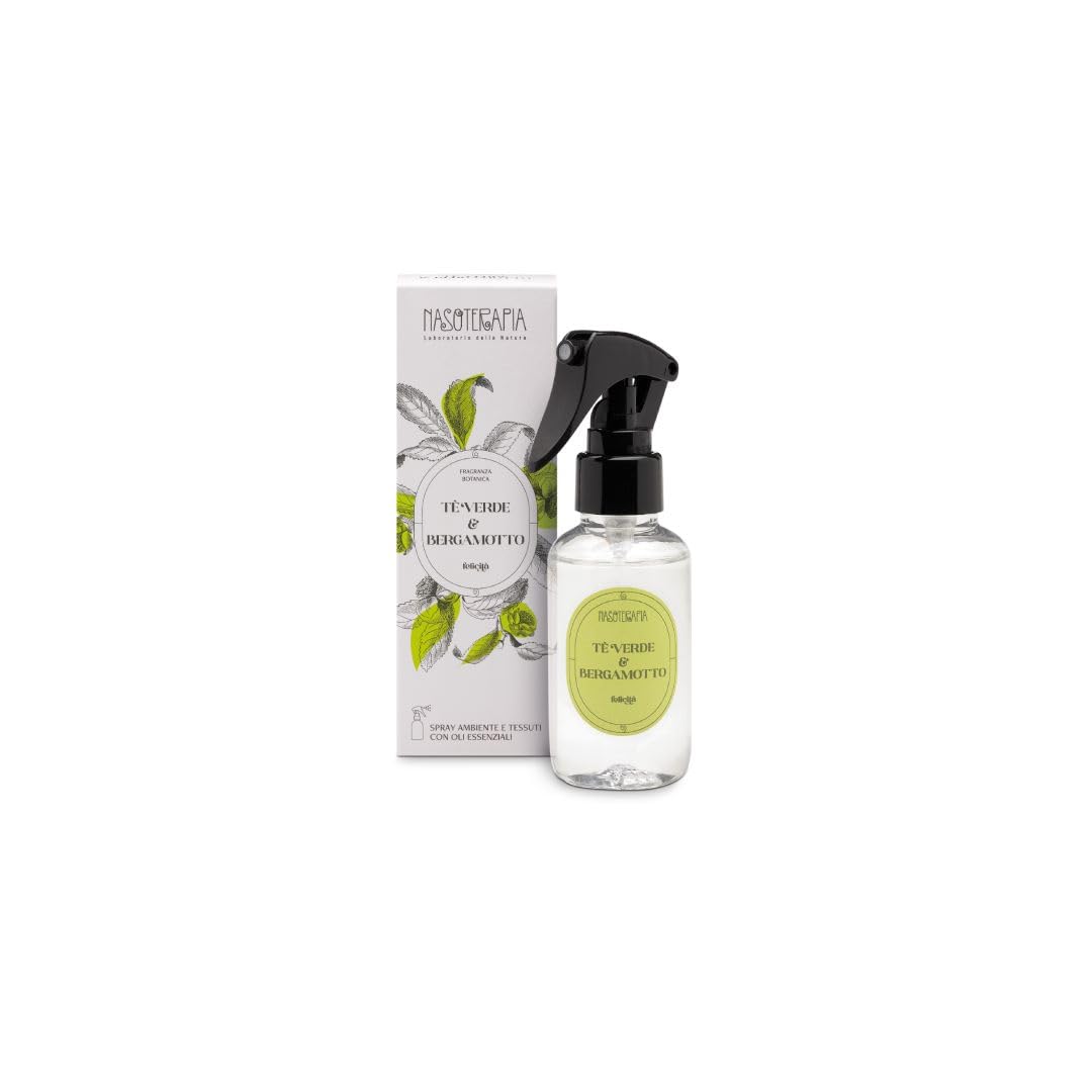 Nasoterapia spray ambiente e tessuti con oli essenziali TE' VERDE E BERGAMOTTO