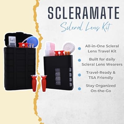 ScleraMate Scleral Contact Lens Storage Case Travel Kit. Scleral Lens Kit Organizer. Store Saline solution, Contact lens case, Scleral lens inserter and Scleral Lens remover