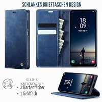 owlhold Handyhülle Motorola Moto G75 5G hülle Premium PU klapphülle RFID Lederhülle Faltbare Handytasche Schutzhülle Kartenfach Standfunktion hülle für Motorola Moto G75 5G - Blau – Ansicht 2