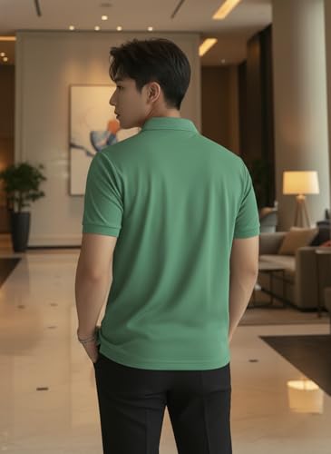 Image of MACK JONNEY Men's Solid Polo T-Shirt | Premium Cotton Blend | Regular Fit | Short Sleeve | Collared Casual Wear|Pack of 2 -MJ-157