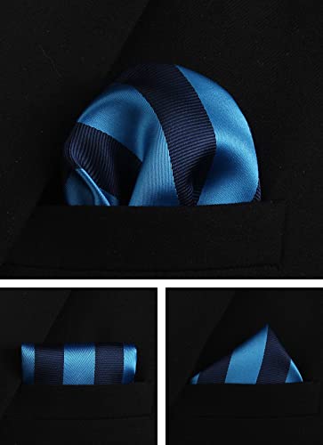 Image of Striped Plaid Polka Dot Mens Tie Formal Necktie Pocket Squares Ties Clips Cufflinks Classic for Men Set