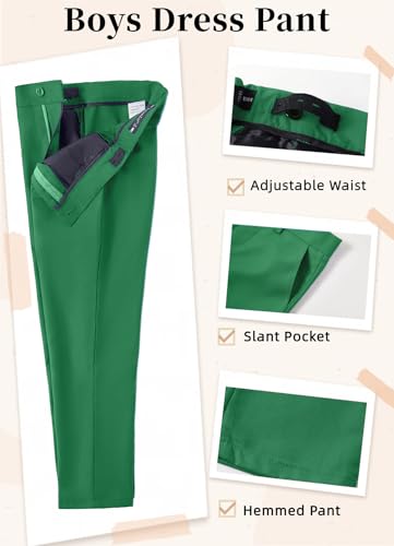 Image of YuanLu Boys Suit Homecoming Dresses for Kids Ring Bearer Outfit Suits Tuxedo Formal Vest and Pants Suit Set