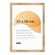 JUNOMI® Premium Bilderrahmen 20 x 30 cm aus Eiche mit bruchsicherem Acryl-Glas | Vertikale & horizontale Aufhängung, Tischaufsteller | Schmales Profil